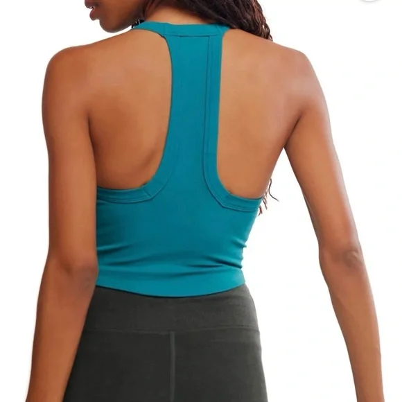 NWT Sold Out Color!Free People Movement All Clear V Neck Cami in Celestial Blue - Picture 2 of 7